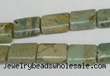 CNS260 15.5 inches 10*14mm flat tube natural serpentine jasper beads