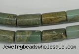 CNS275 15.5 inches 8*16mm tube natural serpentine jasper beads