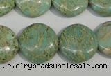 CNS284 15.5 inches 18mm flat round natural serpentine jasper beads