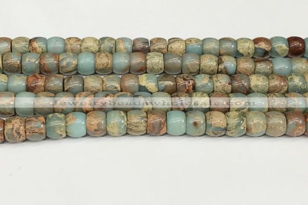 CNS307 15.5 inches 8*10mm rondelle serpentine jasper beads