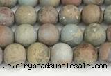 CNS346 15.5 inches 8mm round matte serpentine jasper beads