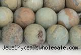 CNS348 15.5 inches 10mm round matte serpentine jasper beads