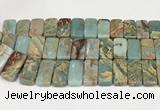 CNS353 7.5 inches 10*20mm rectangle double drilled serpentine jasper beads