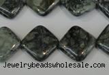 CNS430 15.5 inches 16*16mm diamond natural serpentine jasper beads