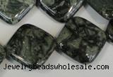 CNS432 15.5 inches 20*20mm diamond natural serpentine jasper beads