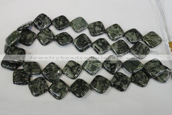 CNS432 15.5 inches 20*20mm diamond natural serpentine jasper beads