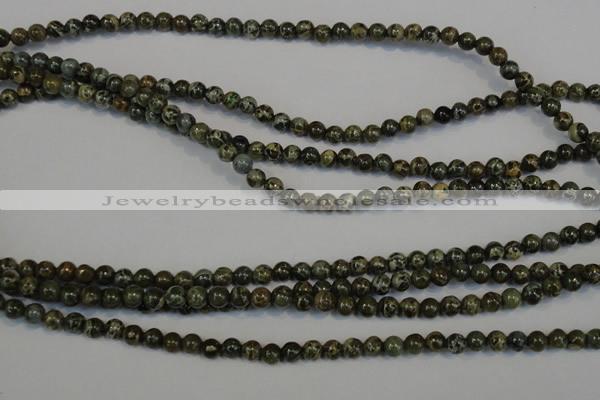 CNS500 15.5 inches 4mm round natural serpentine jasper beads