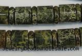 CNS518 15.5 inches 4*14mm rondelle & 12*14mm tube serpentine jasper beads