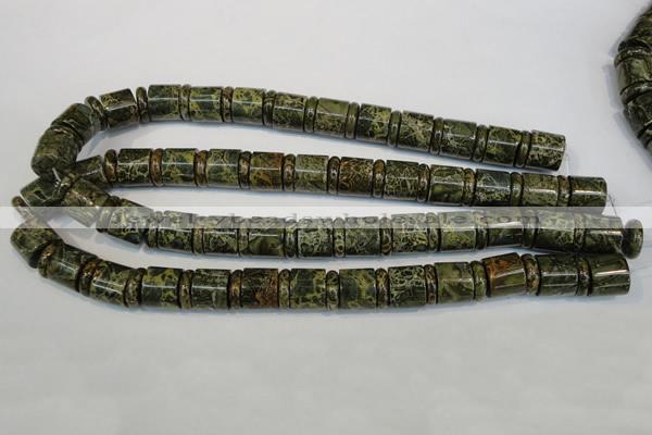 CNS518 15.5 inches 4*14mm rondelle & 12*14mm tube serpentine jasper beads