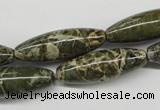 CNS519 15.5 inches 10*30mm rice natural serpentine jasper beads