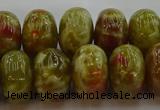 CNS615 15.5 inches 10*16mm rondelle green dragon serpentine jasper beads