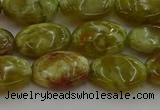 CNS632 15.5 inches 12*16mm oval green dragon serpentine jasper beads