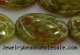 CNS637 15.5 inches 22*30mm oval green dragon serpentine jasper beads