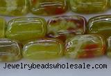 CNS670 15.5 inches 10*14mm rectangle green dragon serpentine jasper beads