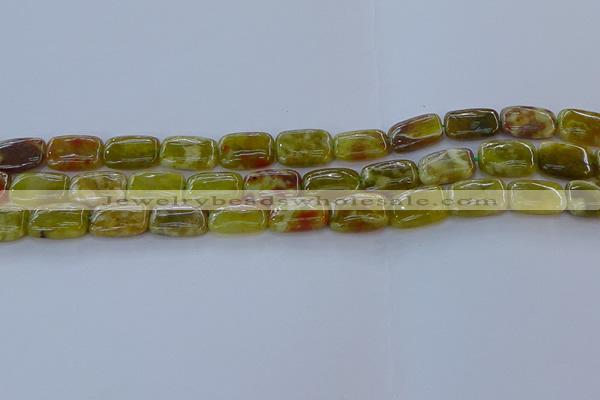 CNS670 15.5 inches 10*14mm rectangle green dragon serpentine jasper beads