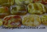 CNS671 15.5 inches 12*16mm rectangle green dragon serpentine jasper beads