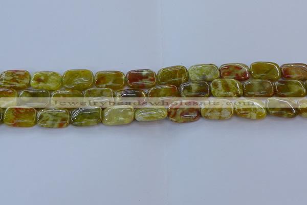 CNS671 15.5 inches 12*16mm rectangle green dragon serpentine jasper beads