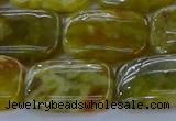 CNS673 15.5 inches 15*20mm rectangle green dragon serpentine jasper beads