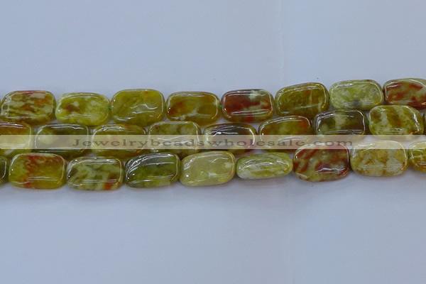 CNS673 15.5 inches 15*20mm rectangle green dragon serpentine jasper beads