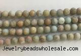 CNS708 15.5 inches 8mm round matte serpentine jasper beads