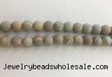 CNS709 15.5 inches 10mm round matte serpentine jasper beads