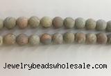 CNS710 15.5 inches 12mm round matte serpentine jasper beads