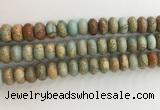 CNS716 15.5 inches 7*12mm rondelle serpentine jasper beads wholesale