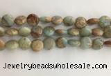 CNS721 15.5 inches 12mm flat round serpentine jasper beads wholesale