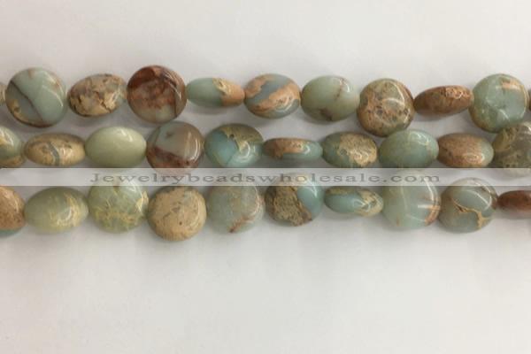 CNS721 15.5 inches 12mm flat round serpentine jasper beads wholesale