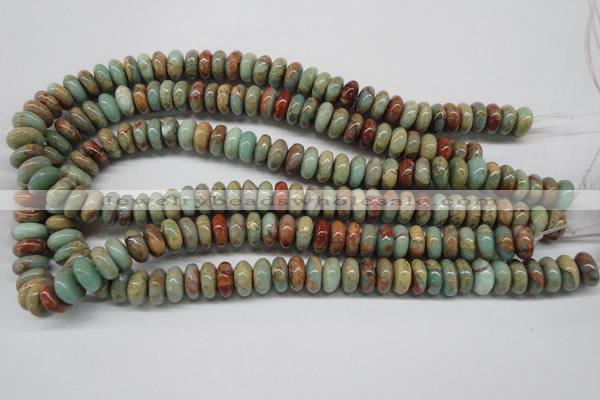 CNS74 15.5 inches 6*12mm rondelle natural serpentine jasper beads