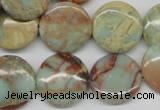 CNS83 15.5 inches 20mm flat round natural serpentine jasper beads