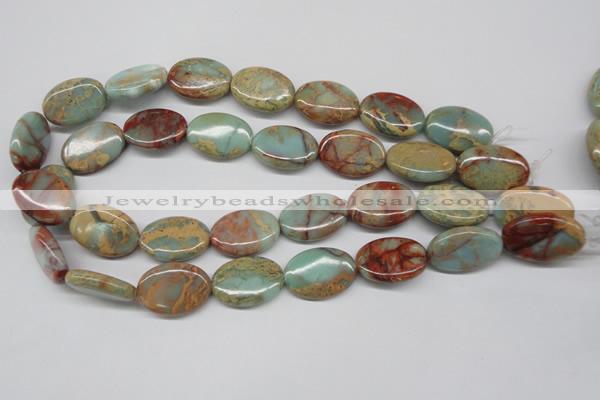 CNS94 15.5 inches 18*25mm oval natural serpentine jasper beads