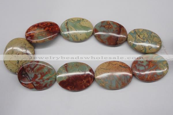 CNS98 15.5 inches 35*45mm oval natural serpentine jasper beads