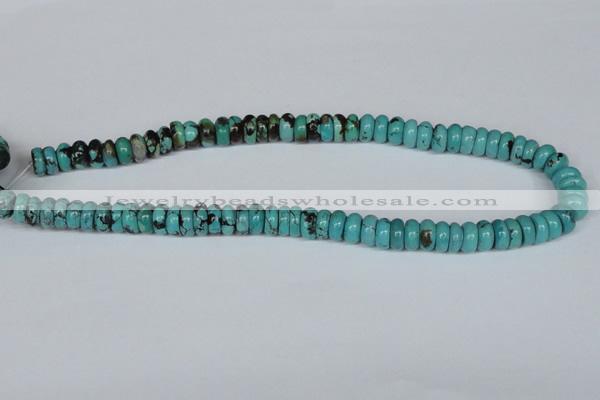 CNT10 16 inches 4*10mm rondelle natural turquoise beads wholesale