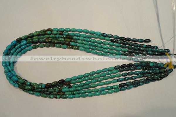 CNT117 15.5 inches 4*8mm rice natural turquoise beads wholesale