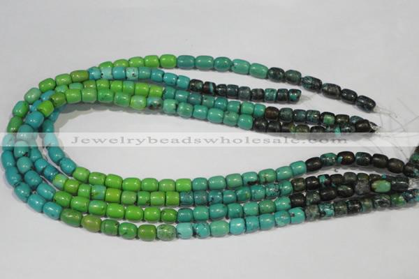 CNT210 15.5 inches 7*5mm – 7*9mm drum natural turquoise beads wholesale