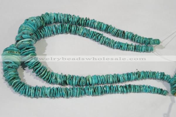 CNT228 15.5 inches 2*6mm - 5*22mm dish natural turquoise beads wholesale