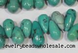 CNT230 Top-drilled 6*12mm - 8*18mm teardrop natural turquoise beads