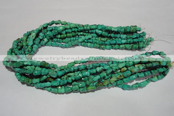 CNT234 15.5 inches 6*9mm bone natural turquoise beads wholesale