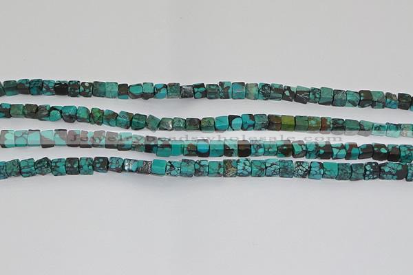 CNT401 15.5 inches 4*4mm cube turquoise beads wholesale