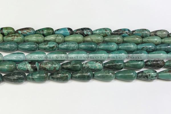 CNT514 15.5 inches 8*16mm teardrop turquoise gemstone beads