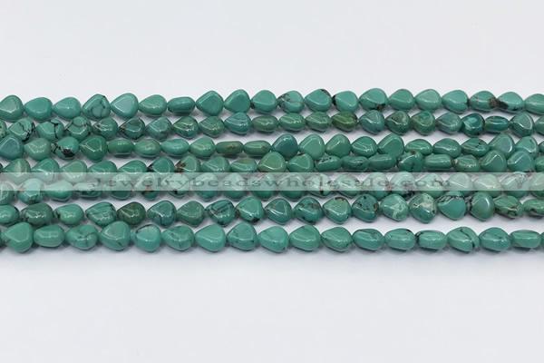 CNT545 15.5 inches 6mm triangle turquoise gemstone beads