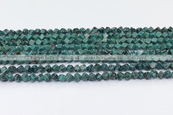 CNT553 15.5 inches 4mm cube turquoise gemstone beads