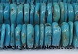 CNT570 15.5 inches 2.5*10mm - 4*10mm disk turquoise gemstone beads