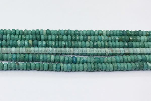 CNT575 15.5 inches 3*6mm - 4*6mm faceted rondelle turquoise gemstone beads