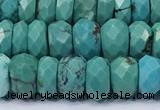 CNT576 15.5 inches 4*9mm - 6*10mm faceted rondelle turquoise gemstone beads