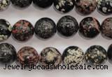 COB153 15.5 inches 12mm round snowflake obsidian beads