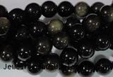 COB253 15.5 inches 8mm round golden obsidian beads wholesale