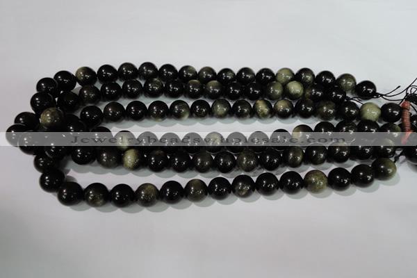 COB255 15.5 inches 12mm round golden obsidian beads wholesale