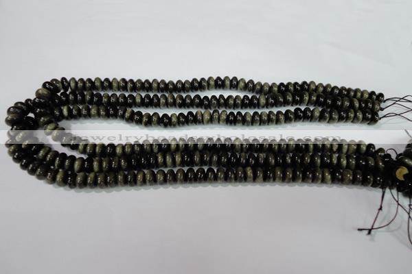 COB260 15.5 inches 5*8mm rondelle golden obsidian beads wholesale